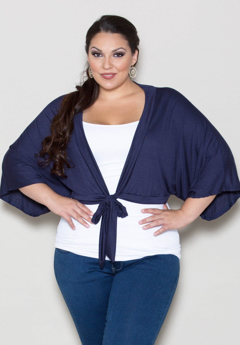 Plus Size Sally Tie Cardigan - SWAKdesigns.com - 1X / blue_1 / Final Sale - 2